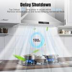 36 inch Range Hood Wall Mount, 1200 CFM with 4-Speed Gesture Sensing & Touch Control, Stainless Steel Ducted Kitchen Stove Vent Hoods with 2 LED Lights, Time Setting, Dishwasher-Safe Baffle Filters