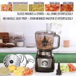 Food Processor Blender Combo, 3-1 Countertop Blender with 8cup Processor Bowl, Grinder,24oz To-Go Lid Cup, 1000W Blenders for Kitchen with Smoothies/Shakes/Mixing/Shredding/Slicing/Chop cheese/Dough
