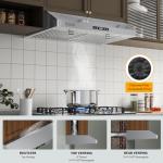 Empava Ductless/Ducted Range Hood Under Cabinet 30 Inch, Touch Control, 300 CFM Plug in, Stainless Steel