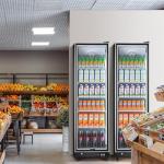 BODEGACOOLER Commercial Beverage Refrigerator with Glass Door,12.5 Cu.Ft Commercial Drink Refrigerator,Upright Large Display Merchandiser Beverage Bar Cooler with Soft LED Light,Adjustable Shelves