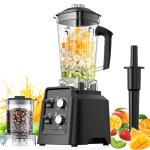 Blender, Blender for Smoothies with 68Oz. Pitcher and 20Oz. Grinder, 28000 RPM Countertop Blenders for Kitchen, Ice Crushing, Frozen Fruits, Timing Setting, Speed Adjustable, Black