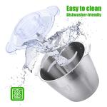 Qinkada Food Processor, 2 Stainless Steel Bowls, 14Cup, 500W Powerful Electric Meat Grinder, 3 Speed Modes 4 Bi-Level Blades for Onion, Meat, Nuts, Fruit, Garlic, Vegetable, Baby Food