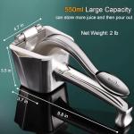 SUCCFLY Lemon Squeezer Stainless Steel, Manual Juicer Citrus Lime Orange Fruit Squeezer Heavy Duty Ergonomic Handle Labor-saving Large Capacity Juice Press Hand Handheld Juicer (5 Year Warranty)