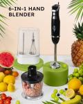 Sangcon 6-in-1 Immersion Blender Handheld, Hand Blender with Chopper & 34oz Blending Cup Storage Base, 2-Speed Adjustable Stick Blender,Stainless Steel Blades, Detachable Blender, Whisk, Milk Frother