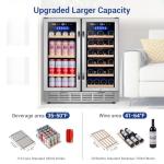 Velieta Wine and Beverage Refrigerator 30 Inch, Upgrade Dual Zone Wine Cooler, 30'' Wine beverage Fridge Built in or Freestanding Under Counter Large Capacity Glass Door Advanced Cooling System