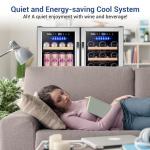 Velieta Wine and Beverage Refrigerator 30 Inch, Upgrade Dual Zone Wine Cooler, 30'' Wine beverage Fridge Built in or Freestanding Under Counter Large Capacity Glass Door Advanced Cooling System