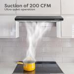 CIARRA AWB75918B Black Range Hood 30 inch Under Cabinet with Anti-Fingerprint Design, Slim Vent Hood with Push Button Control, Ducted and Ductless Convertible