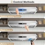 SNDOAS Under Cabinet Range Hood 30 inch,Stainless Steel Ducted/Ductless Range Hood with Touch/Gesture/Remote Control,700CFM & 3-Speed Kitchen Stove Vent Hood,Baffle Filters,3 Air Vents