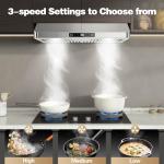 SNDOAS Under Cabinet Range Hood 30 inch,Stainless Steel Ducted/Ductless Range Hood with Touch/Gesture/Remote Control,700CFM & 3-Speed Kitchen Stove Vent Hood,Baffle Filters,3 Air Vents