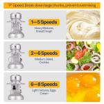 VIVOHOME 4.75 Quart Stand Mixer, 8 Speed Kitchen Electric Food Mixer, Household Stand Mixer for Baking, Cake, Bread with Beater, Dough Hook, Wire Whip and Egg Separator, Silver