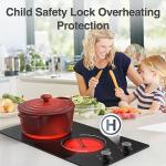 GIHETKUT Electric Cooktop,110V 2100W Electric Stove Top with Knob Control, 10 Power Levels, Kids Lock & Timer, Hot Surface Indicator, Overheat Protection,Built-in Radiant Double induction cooktop