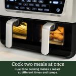 Cuisinart Dual Basket Air Fryer, Two Baskets 11 Qt in Total, 6 Functions: Air Fry, Roast, Bake, Broil, Dehydrate & Keep Warm, Features Sync Finish & Sync Settings, Toss Reminder & Auto-Pause, ADZ-112