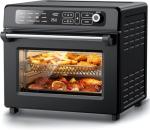 Electactic 25QT Air Fryer Toaster Oven Combo, 12-in-1 Large Convection Airfryer Oven with 70–450℉ Temperature Control & 60-Minute Timer, Bake, Roast & Broil, Fits 12″ Pizza, Stainless Steel (Black)