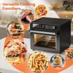 Electactic 25QT Air Fryer Toaster Oven Combo, 12-in-1 Large Convection Airfryer Oven with 70–450℉ Temperature Control & 60-Minute Timer, Bake, Roast & Broil, Fits 12″ Pizza, Stainless Steel (Black)