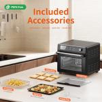 Electactic 25QT Air Fryer Toaster Oven Combo, 12-in-1 Large Convection Airfryer Oven with 70–450℉ Temperature Control & 60-Minute Timer, Bake, Roast & Broil, Fits 12″ Pizza, Stainless Steel (Black)