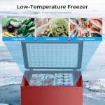 Antarctic Star Chest Freezer 3.2 Cubic Feet 14℉ to -40℉ Low Temperature Freezer with Removable Basket, Free Standing Top open Door Deep Freezer, Adjustable Temperature for Home, Basement, Kitchen, Red