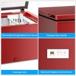 Antarctic Star Chest Freezer 3.2 Cubic Feet 14℉ to -40℉ Low Temperature Freezer with Removable Basket, Free Standing Top open Door Deep Freezer, Adjustable Temperature for Home, Basement, Kitchen, Red