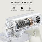 8.45 QT All Metal Stand Mixer,10 Speed Large Capacity Kitchen Mixer with Digital Timer & Tilt-Head, Electric Mixer with Whisk Dough Hook Mixing Beater for Baking,Cakes,Cookie,Bread,Salad(White)