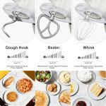 8.45 QT All Metal Stand Mixer,10 Speed Large Capacity Kitchen Mixer with Digital Timer & Tilt-Head, Electric Mixer with Whisk Dough Hook Mixing Beater for Baking,Cakes,Cookie,Bread,Salad(White)