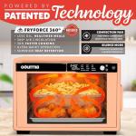 Gourmia French Door Air Fryer Oven - 37 Qt Large Capacity Convection Toaster Oven, FryForce 360°, Digital Display, 12 Cooking Presets, Dehydrate, Fits 13” Pizza, Dishwasher-Safe, Peach