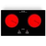 VBGK Electric Cooktop,2400W Electric Stove Top,Countertop and Built-in Hot Plate with Child Safety Lock, Timer, LED touch Knob Control,Overheat Protection,110V 2 Burner Induction Cooktop