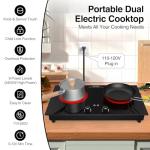 VBGK Electric Cooktop,2400W Electric Stove Top,Countertop and Built-in Hot Plate with Child Safety Lock, Timer, LED touch Knob Control,Overheat Protection,110V 2 Burner Induction Cooktop