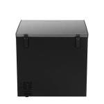 FRIGIDAIRE Chest Deep Freezer, 7 Cu. Ft, Black Adjustable Thermostat-Removable Vinyl Coated Wire Basket-Easy Defrost Drain, Eye-Catching Stainless Steel Top Door- Garage Ready