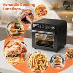 Electactic 18QT Air Fryer Toaster Oven Combo, 12-in-1 Large Convection Airfryer Oven with 70–450℉ Temperature Control & 60-Minute Timer, Bake, Roast & Broil, Fits 8-10″ Pizza, Stainless Steel (Black)