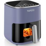 TOPZEE Air Fryer 12-in-1, 5.5-QT Compact Large Air Fryer with 360° Hot Air Circulation, 100–400°F Precise Heat, Visible Window, 95% Less Oil, Bake, Reheat, Broil, Proof, Dark Gray
