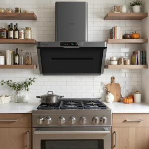 Arspura P1 IQV Technology Range Hood 36'' with Touchscreen|Delay Shutoff| PM2.5 Real-time Monitoring| 13m/s High Speed|No Filter with LED| Under Cabinet or Wall Mount Kitchen Range Hood