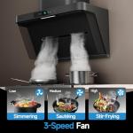 Arspura P1 IQV Technology Range Hood 36'' with Touchscreen|Delay Shutoff| PM2.5 Real-time Monitoring| 13m/s High Speed|No Filter with LED| Under Cabinet or Wall Mount Kitchen Range Hood