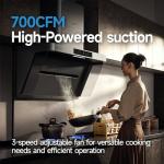 Arspura P1 IQV Technology Range Hood 36'' with Touchscreen|Delay Shutoff| PM2.5 Real-time Monitoring| 13m/s High Speed|No Filter with LED| Under Cabinet or Wall Mount Kitchen Range Hood