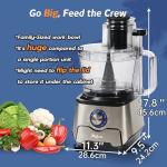 Magiccos 14-Cup French-Fry-Cutter Storage-Drawer Food-Processor - XL Bowl, Large Chute & Storage Drawer, Slicing & Shredding, Chopping & Mixing, For Cheese, Meat & Veggie Prep (Light Gray)