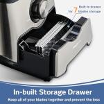 Magiccos 14-Cup French-Fry-Cutter Storage-Drawer Food-Processor - XL Bowl, Large Chute & Storage Drawer, Slicing & Shredding, Chopping & Mixing, For Cheese, Meat & Veggie Prep (Light Gray)