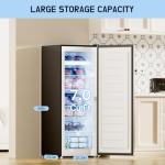 Upstreman 7.0 Cu.Ft Upright Freezer, Large Capacity Stand Up Freezers with 5 Adjustable Shelves, Convertible Refrigerator/Freezer, Reversible Door for Home, Basement, Apartment (Stainless)