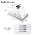 Zomagas Range Hood Insert 24 inch, Built in Kitchen Hood 600CFM, Ducted/Ductless Convertible Stove Hood with Stainless Steel Baffle Filter, Vent Hood Insert w/ 3 Speed Fan, 2PCS Replaceable LED Lights