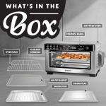 Gourmia Toaster Oven Digital Air Fryer - Convection Mode with 4 Slice Capacity, 3 Rack Positions, 12 Presets, Toast, Bagel, Bake, Roast, Broil, Dehydrate, Popcorn, Fits 9" Pizza, Stainless Steel