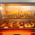 Electactic 25QT Air Fryer Toaster Oven Combo, 12-in-1 Large Convection Airfryer Oven with 70–450℉ Temperature Control & 60-Minute Timer, Bake, Roast & Broil, Fits 12″ Pizza, Stainless Steel (Silver)