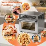 Electactic 25QT Air Fryer Toaster Oven Combo, 12-in-1 Large Convection Airfryer Oven with 70–450℉ Temperature Control & 60-Minute Timer, Bake, Roast & Broil, Fits 12″ Pizza, Stainless Steel (Silver)