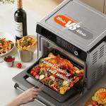 Electactic 25QT Air Fryer Toaster Oven Combo, 12-in-1 Large Convection Airfryer Oven with 70–450℉ Temperature Control & 60-Minute Timer, Bake, Roast & Broil, Fits 12″ Pizza, Stainless Steel (Silver)