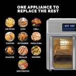 Kalorik MAXX Air Fryer Oven, 26 Quart 10-in-1 Countertop Toaster Oven & Air Fryer Combo - Fry, Bake, Roast, Rotisserie, & More, Large Glass French Doors & 9 Accessories, 1700-Watts, Stainless Steel