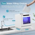 EUHOMY Countertop Dishwasher Portable with 8 Programs, 5L Built-in Water Tank, 167℉ High-Temp, No Hookup Needed, Portable Dishwasher with Slef-Clean/Baby Care/Air Dry/Quick/ECO/Fruit/Normal Mode