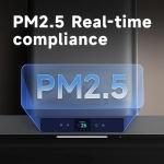 Arspura P1 36'' IQV Range Hood| PM2.5 Real-time Monitoring| Stainless Steel Under Cabinet/Wall Portable Stove Vent with Touchscreen |13m/s High Speed | Quiet Kitchen Black Wall Mount Range Hood