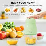 Phydge Baby Food Maker, Green Baby Food Blender, 10oz Baby Food Puree Maker, Food Processor for Baby Foods Fruit Vegetable Meat, 10-Second Quick Soft Food Prep for Baby