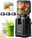 ECOSELF Cold Press Juicer with 3 Filters (For Juice/Sorbet/Nut Milk), Juicer Machines With 6.0" Wide Mouth Hopper, Self Feeding & Hands-Free Design, Upgraded Motor, Juicer for Family Gathering Party