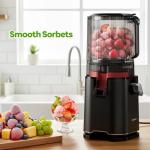 ECOSELF Cold Press Juicer with 3 Filters (For Juice/Sorbet/Nut Milk), Juicer Machines With 6.0" Wide Mouth Hopper, Self Feeding & Hands-Free Design, Upgraded Motor, Juicer for Family Gathering Party