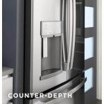 GE GYE22GYNFS 36" French Door Counter Depth Refrigerator with 22.1 cu. ft. Total Capacity Space Saving Ice Maker Showcase LED Lighting in Stainless Steel