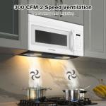 ThermoMate 30" Over-the-Range Microwave Oven with 1.7 Cu. Ft. Capacity, 1000 Cooking Watts, One-Touch Cooking Options, 300 CFM, LED Lighting, White