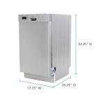 Avanti DWF18V3S 18-Inch Dishwasher Machine with LED Display, 3 Wash Options, 6 Automatic Cycles and Low Noise Rating, 53db, Stainless Steel