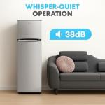 Simpli-Magic 10 Cu.Ft. Fridge with Freezer – Double Door Compact Refrigerator for Office, Dorm, Bedroom, Garage – Adjustable Thermostat, Large Capacity, Stainless Steel Finish